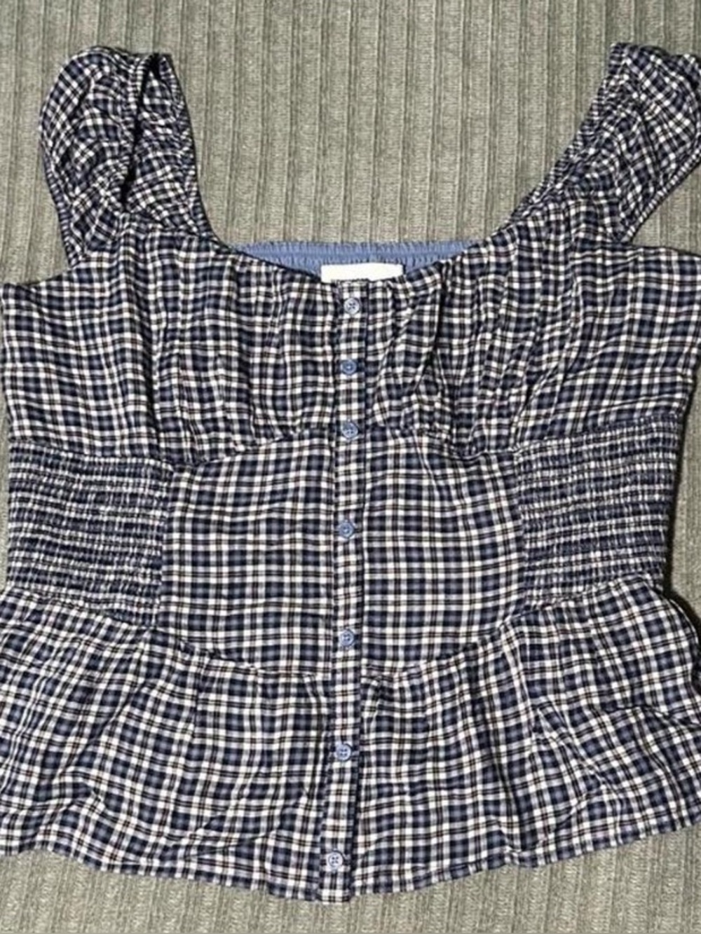 Hollister plaid blue tank size xl